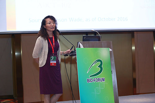 上海美雅珂生物技术有限责任公司CEO胡朝红博士作了《抗体药物偶联物的免疫效应》主题报告